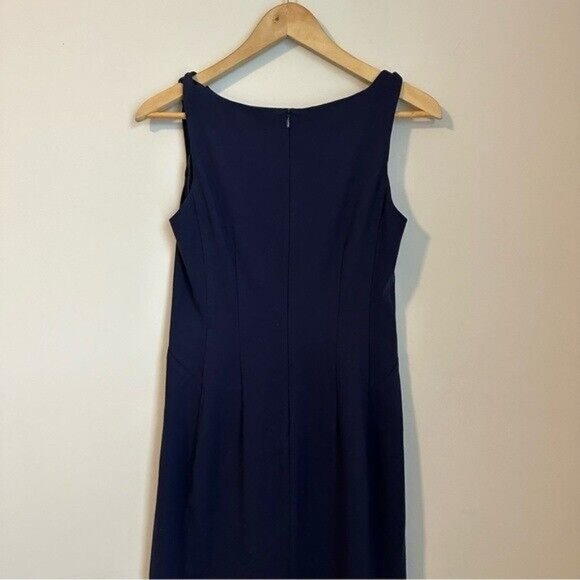 MM LaFleur Lydia Shift Dress Twist Strap Navy Midnight Indigo Women’s Size 0 - Picture 4 of 13